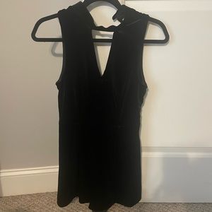 Black velvet romper